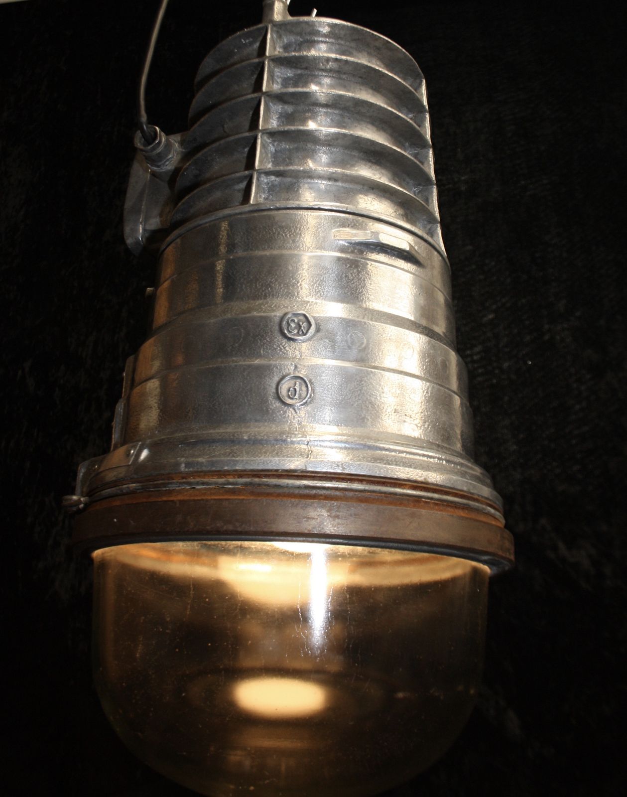 Mid 20th Century Large Polish Industrial Light In Aluminium photo vintage