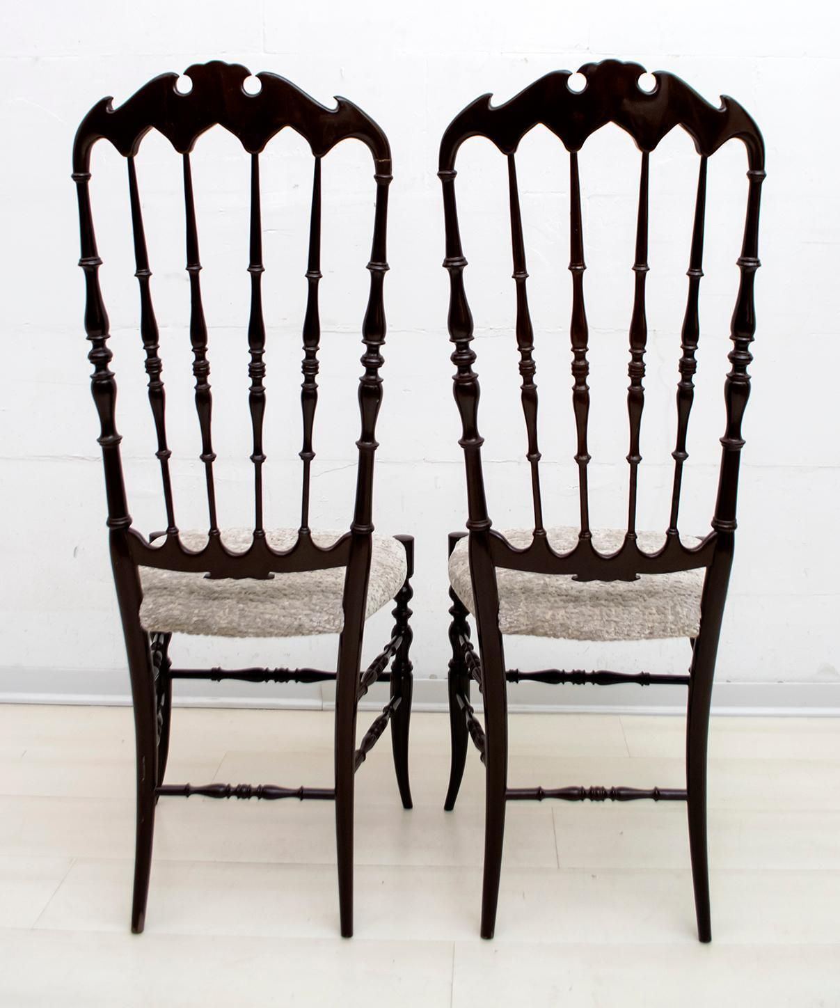 Pair Of Gaetano Descalzi Mid Century Italian Chiavari High Back Chairs, 1950s photo 1657.0