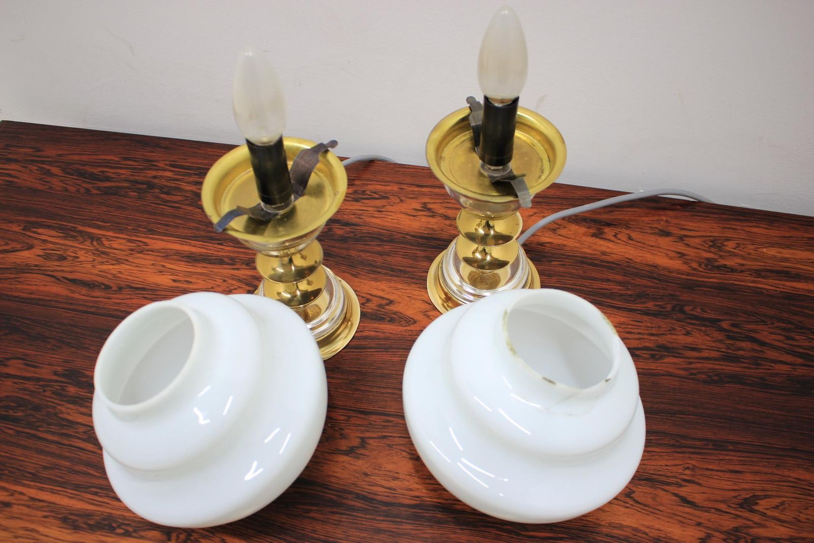 Set Of Two Table Lamp By Jablonecké Sklárny, 1980s photo vintage