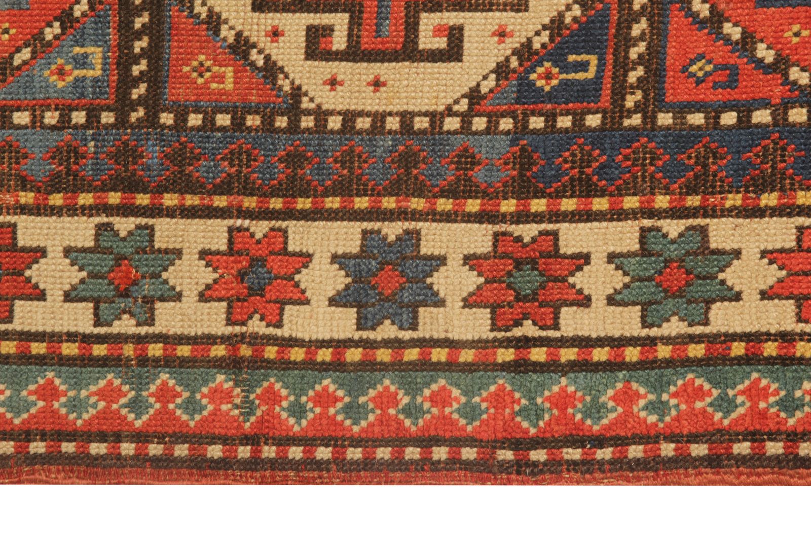 Rare Handwoven Antique Kazak Area Rug, Traditional Geometric Carpet  100x206 Cm photo for sale