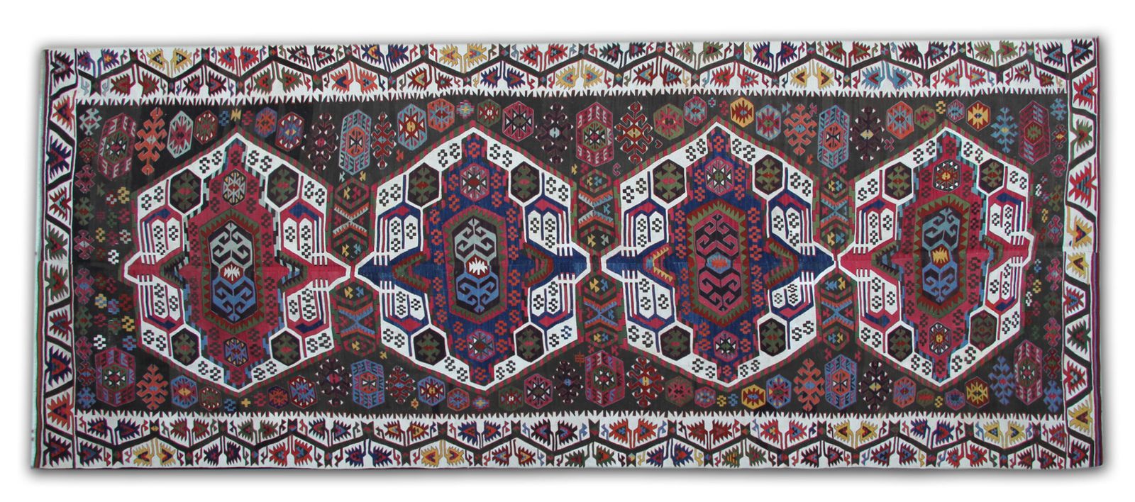 Antique Kilim Rug, Anatolian Carpet Geometric Runner Rug 172 X 440 Cm photo furniture