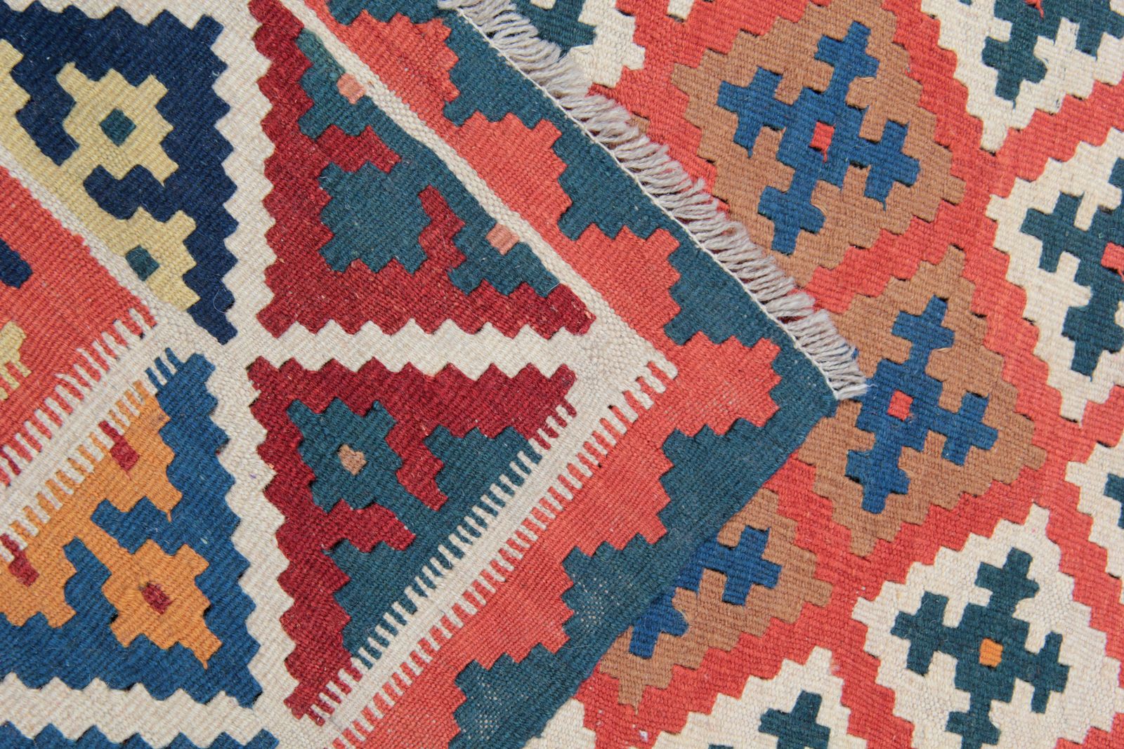 Traditional Antique Turkish Kilim Rug, Handwoven Geometric Flat Weave Rug 147x300 Cm photo vinterior