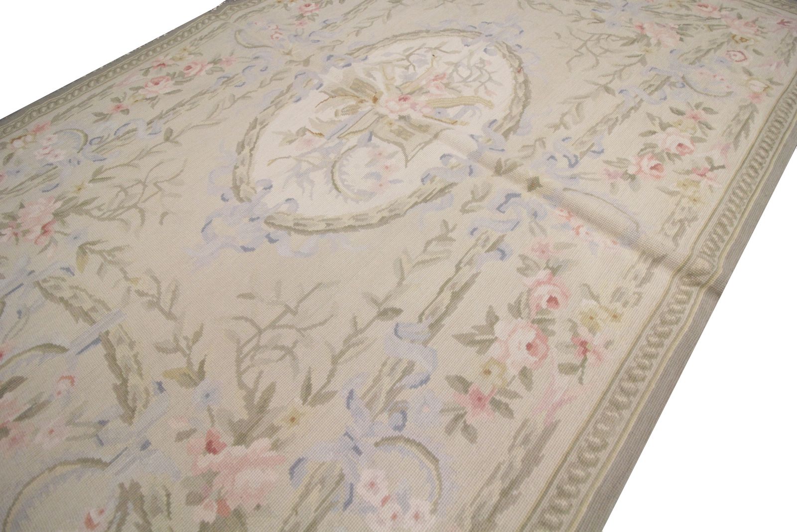 Vintage Aubusson Tapestry, Traditional Oriental Wool Needlepoint  120x184cm photo for sale