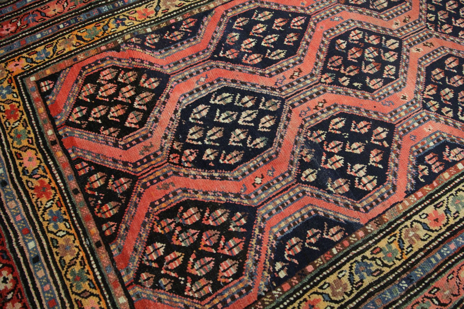 Handwoven Rare Caucasian Antique Karabagh Rug, Oriental Wool C Arpet  107x230 Cm photo Textiles