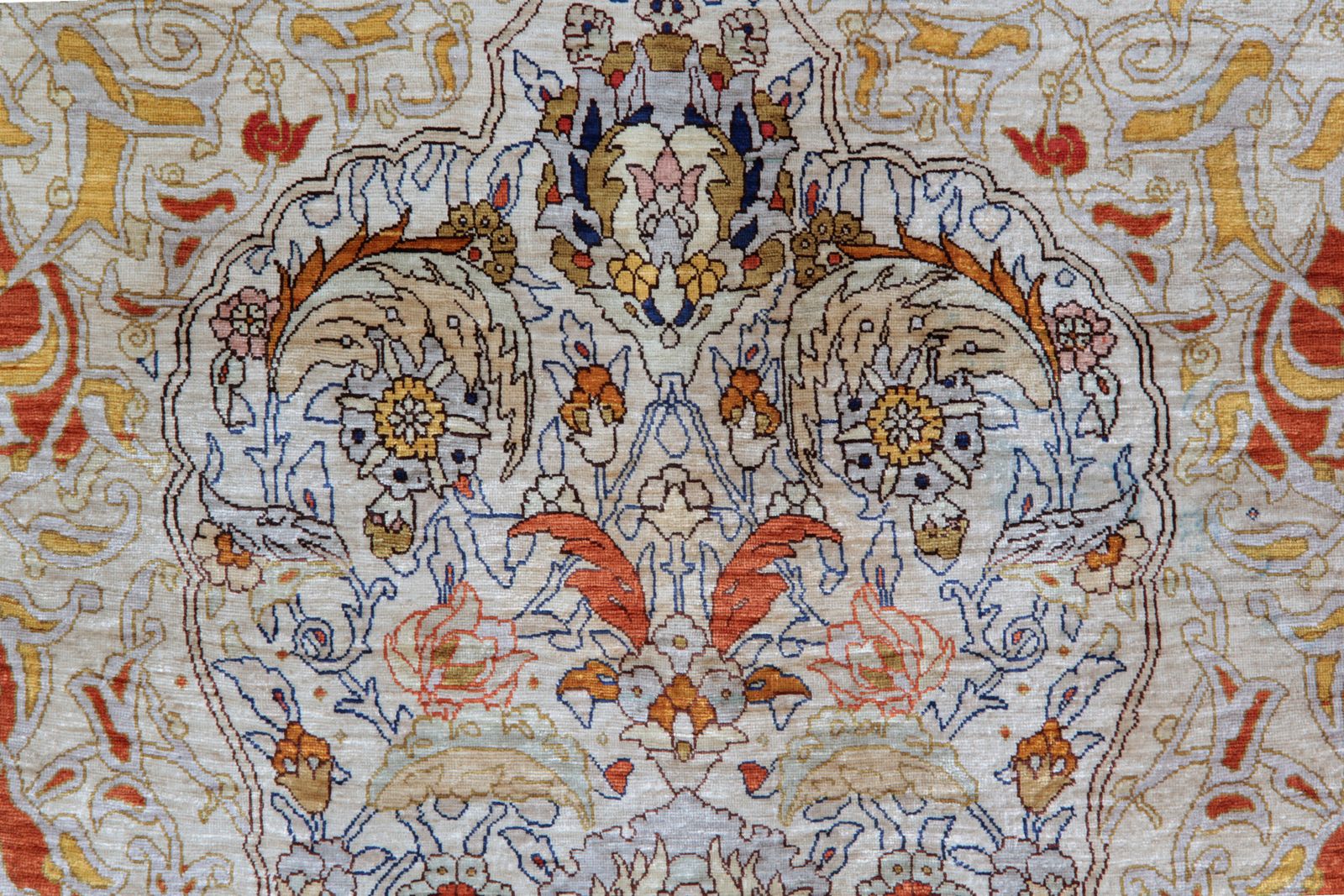 Turkish Carpet Hereke Pure Silk Rug 105 X 160 Cm photo for sale