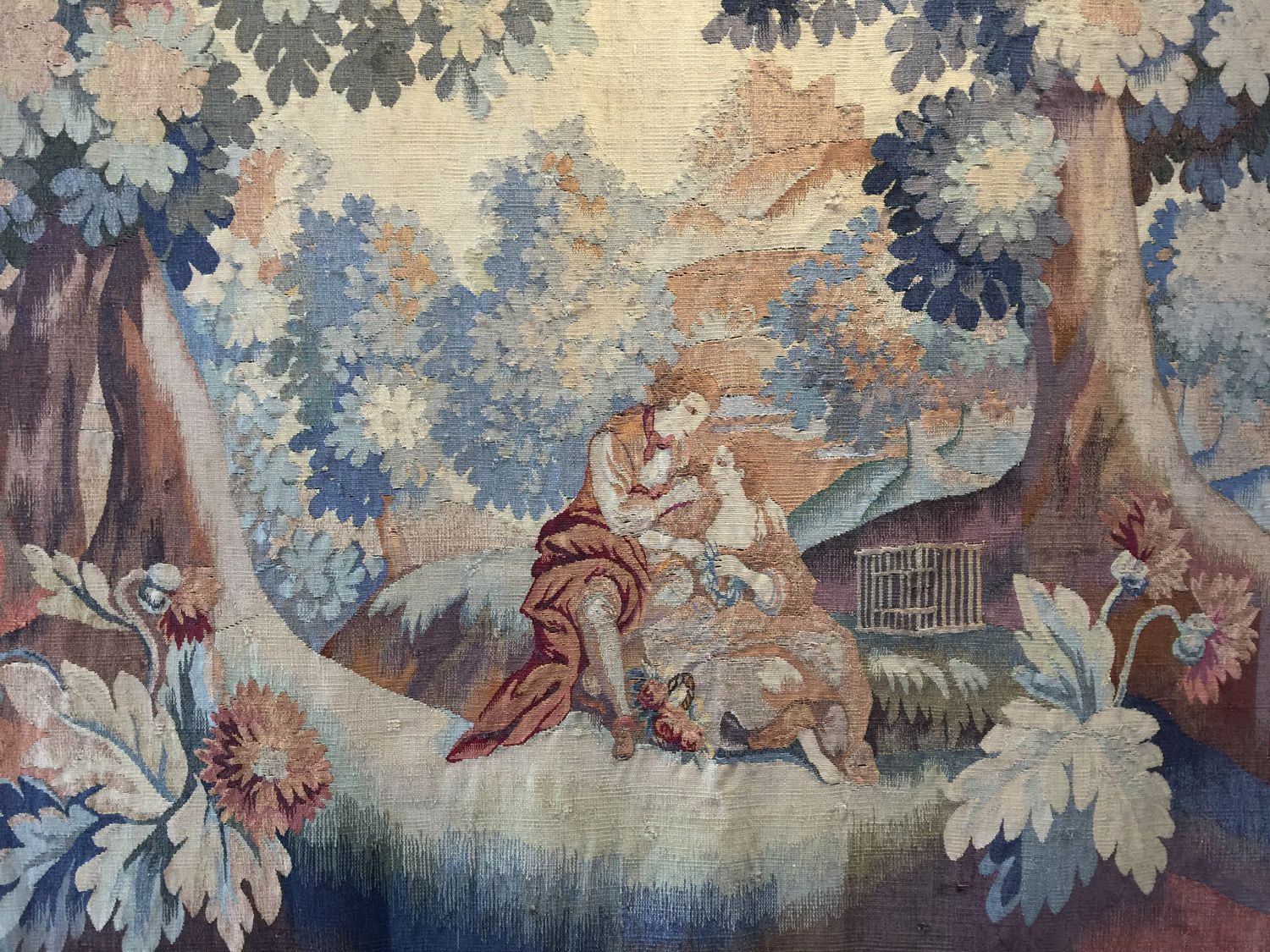 Handmade Needlepoint Carpet, Antique Flemish Tapestry, Wall Hanging 200x200 Cm photo furniture