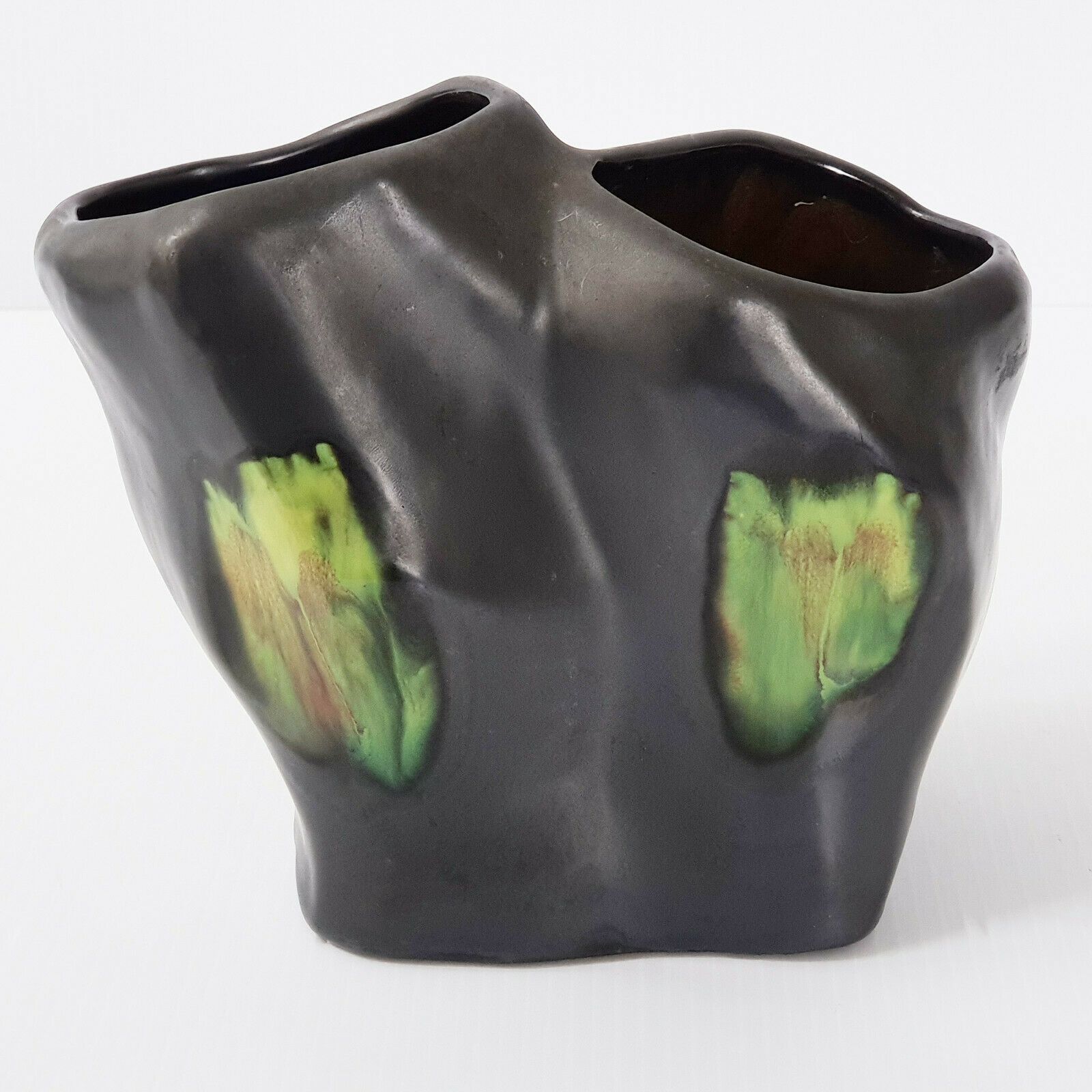 Superbe Vase Noir Nacre 60s 70s Ceramique Vintage 1960 1970 Annees 60/ 70