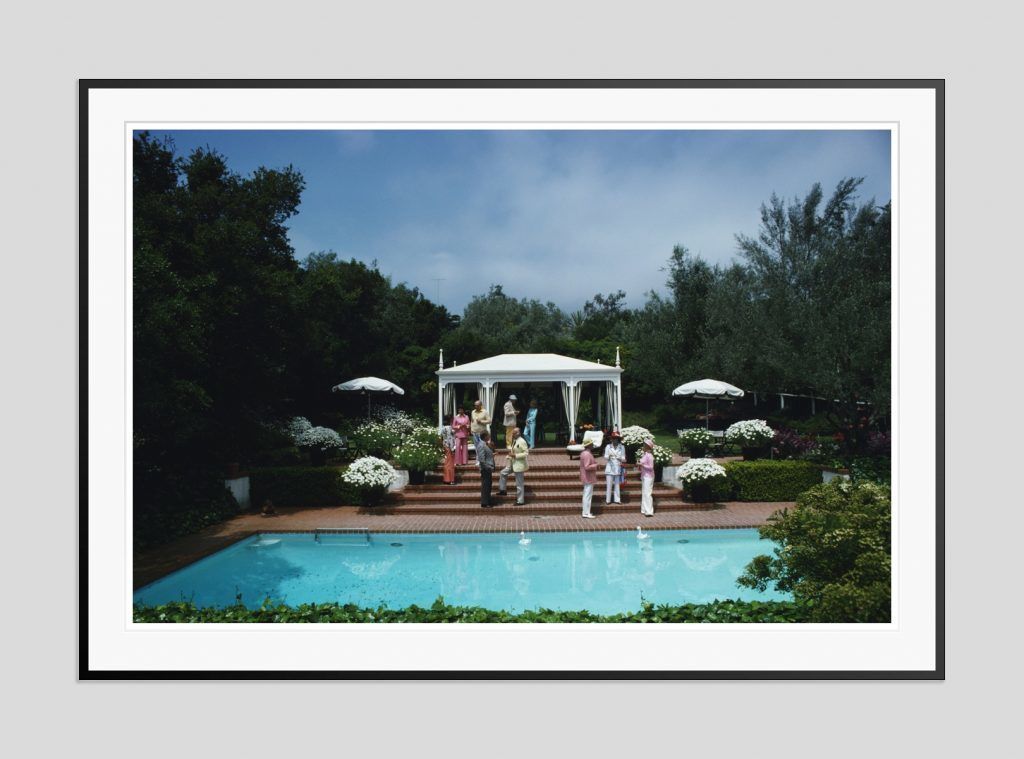 Slim Aarons 'California Garden Party' 1975 Oversize Black Frame C Type Print