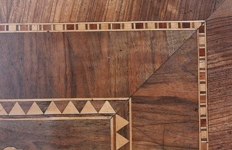 photo for sale Inlaid Gueridon Table, In Walnut And Light Wood   2nd Part Of The 19th Century