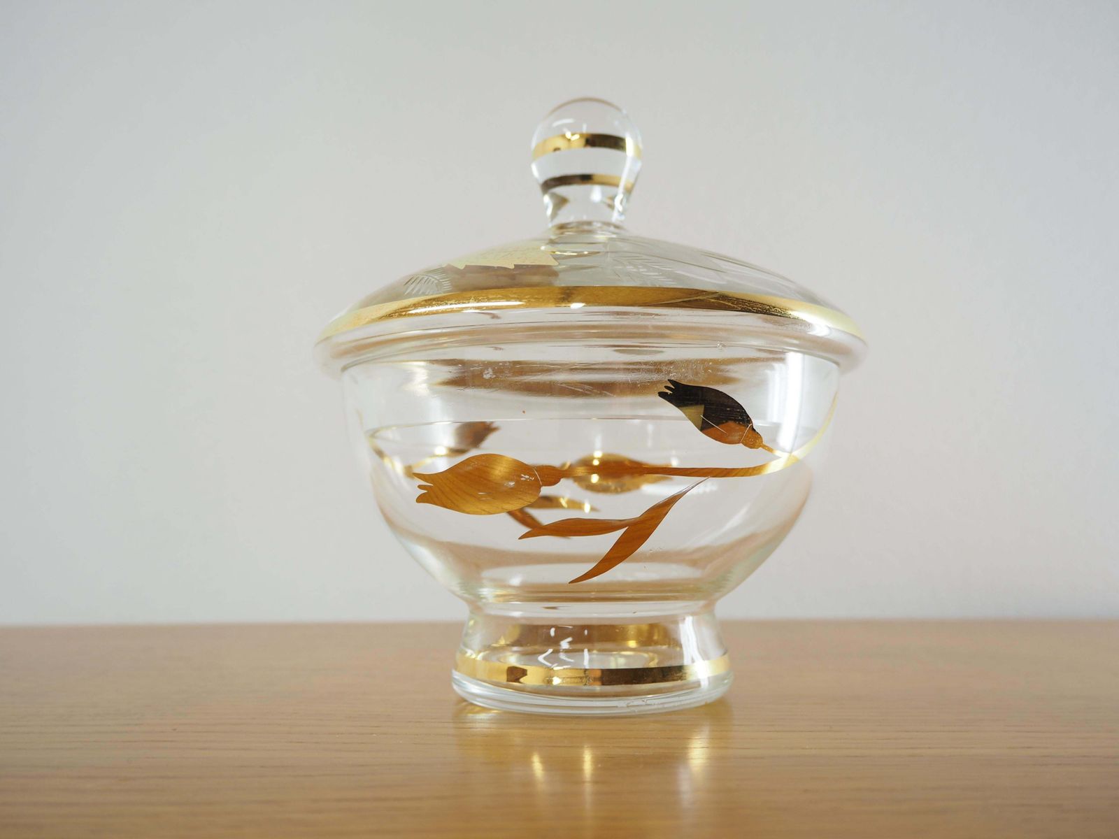 Mid Century Glazen Suikerpot Van Bohemia Crystal, Tsjecho Slowakije, Ca. Jaren 1950
