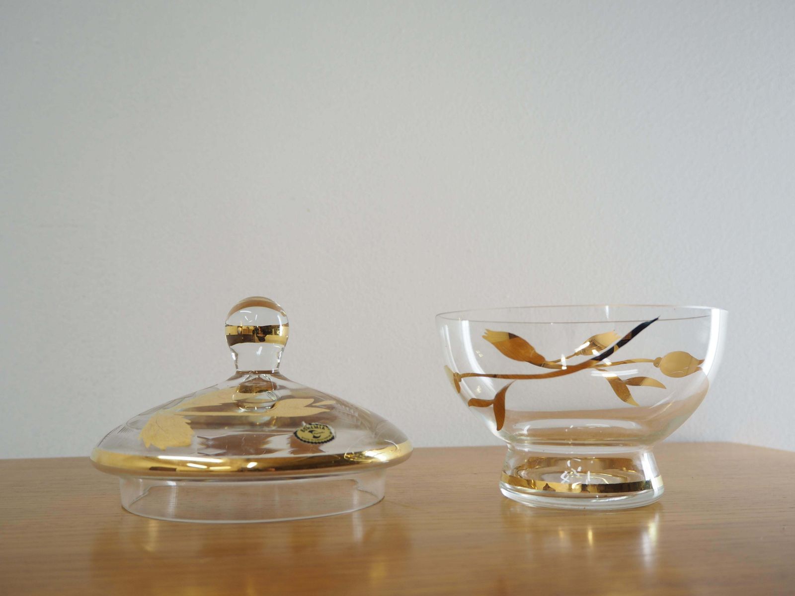 Mid Century Glazen Suikerpot Van Bohemia Crystal, Tsjecho Slowakije, Ca. Jaren 1950 photo vintage