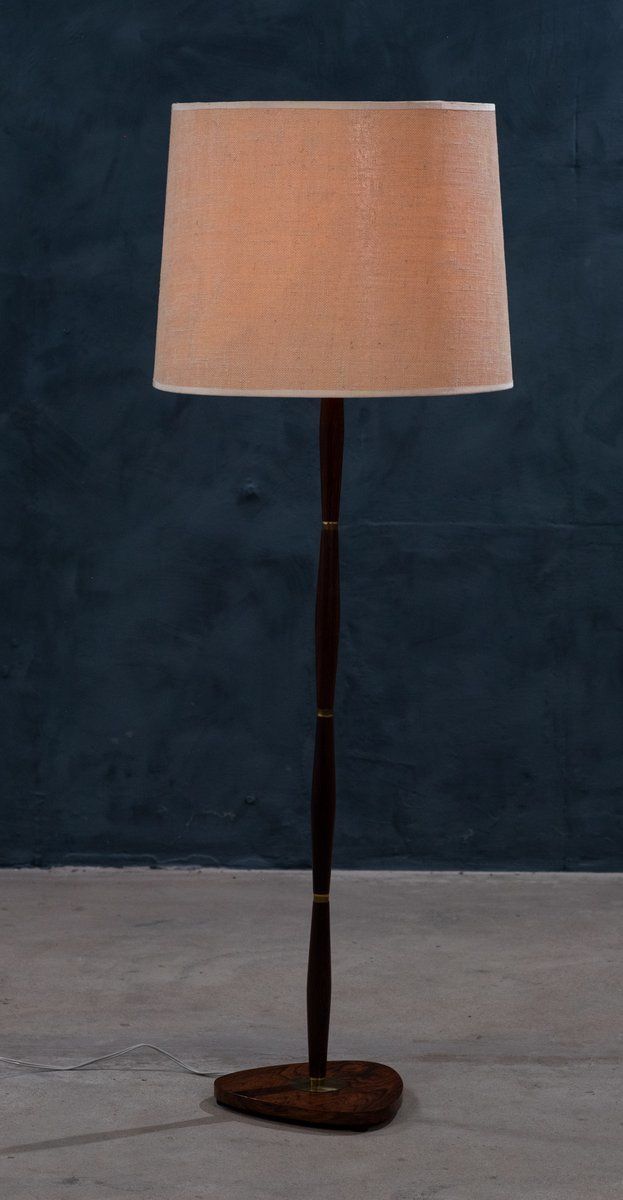 Mid Century Danish Rosewood & Brass Floor Lamp, 1960s photo furniture