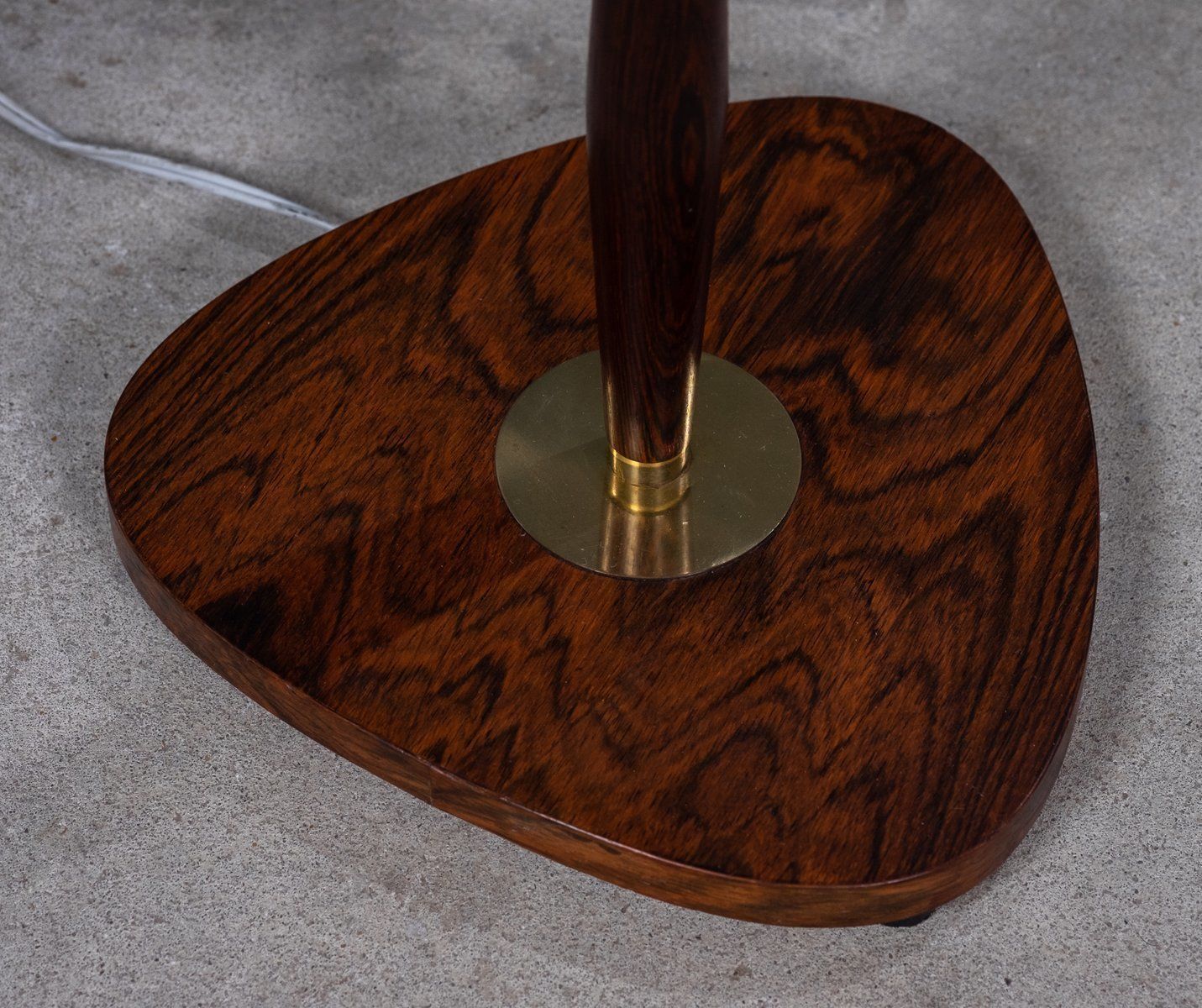 Mid Century Danish Rosewood & Brass Floor Lamp, 1960s photo vinterior