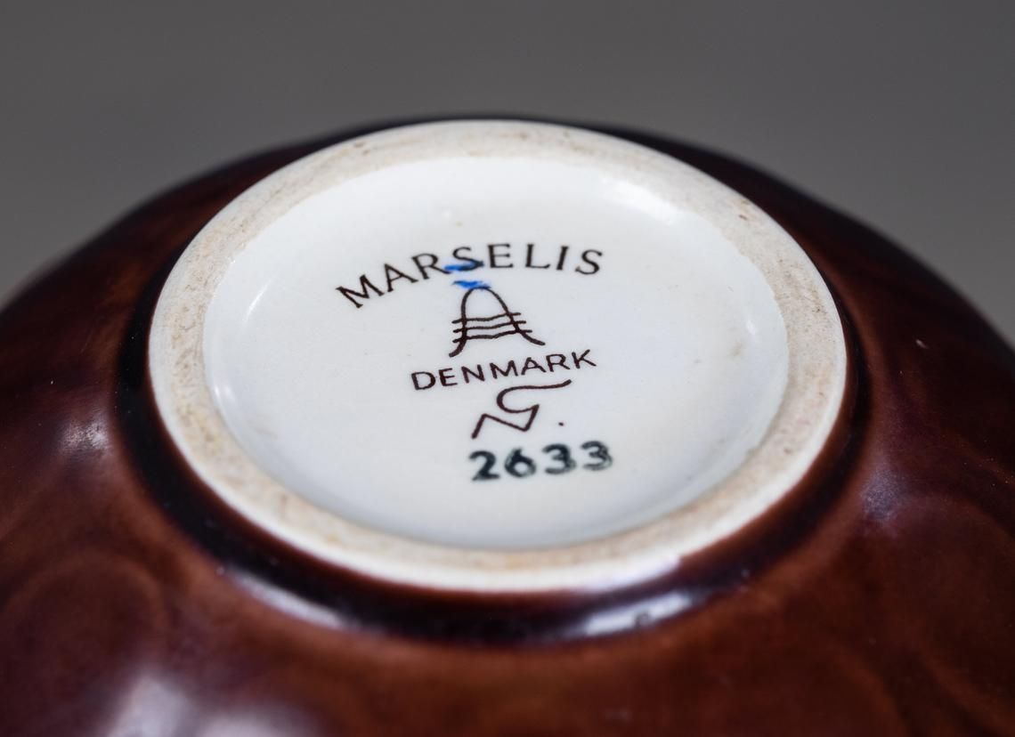 Royal Copenhagen Aluminia Marselis Vase Designed By Nils Thorsson, 1950s, Denmark photo vinterior