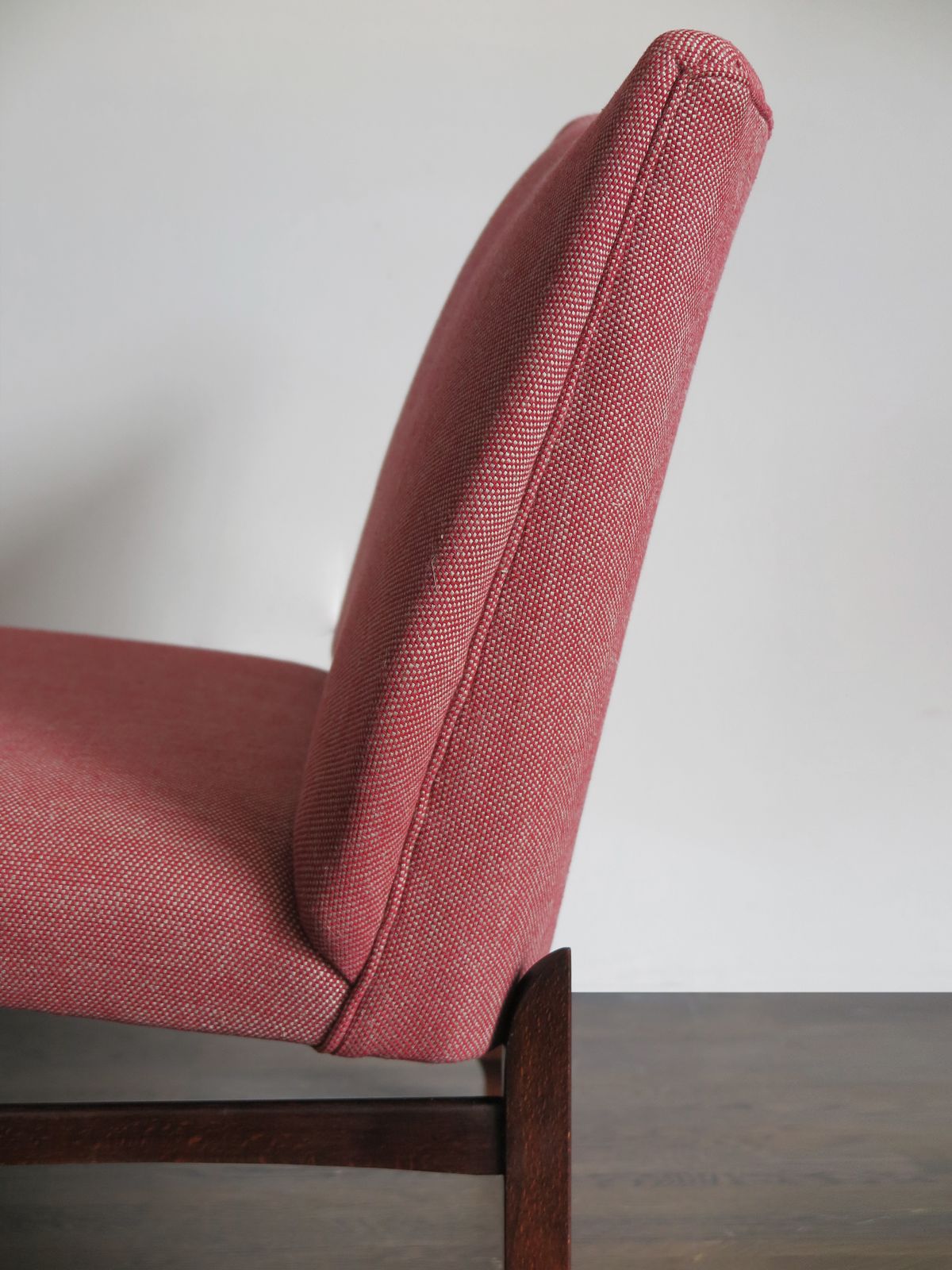photo for sale Couple Of Italian Midcentury Modern Design Red Armchairs, 1950s