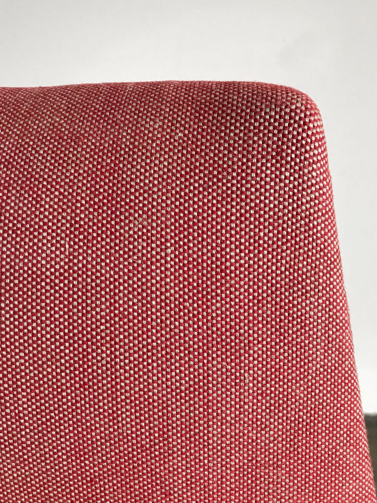 Furniture Couple Of Italian Midcentury Modern Design Red Armchairs, 1950s photo
