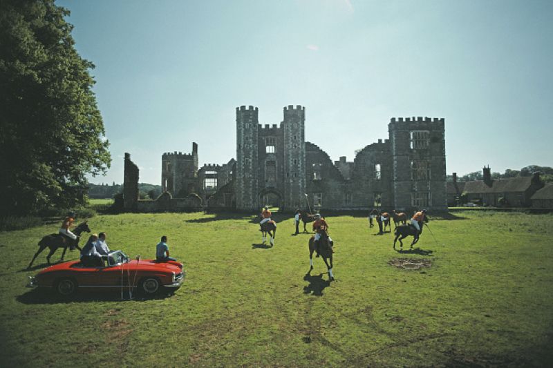 Slim Aarons 'Polo At Cowdray Park' 1985 Oversize C Type Print Framed In Black photo furniture