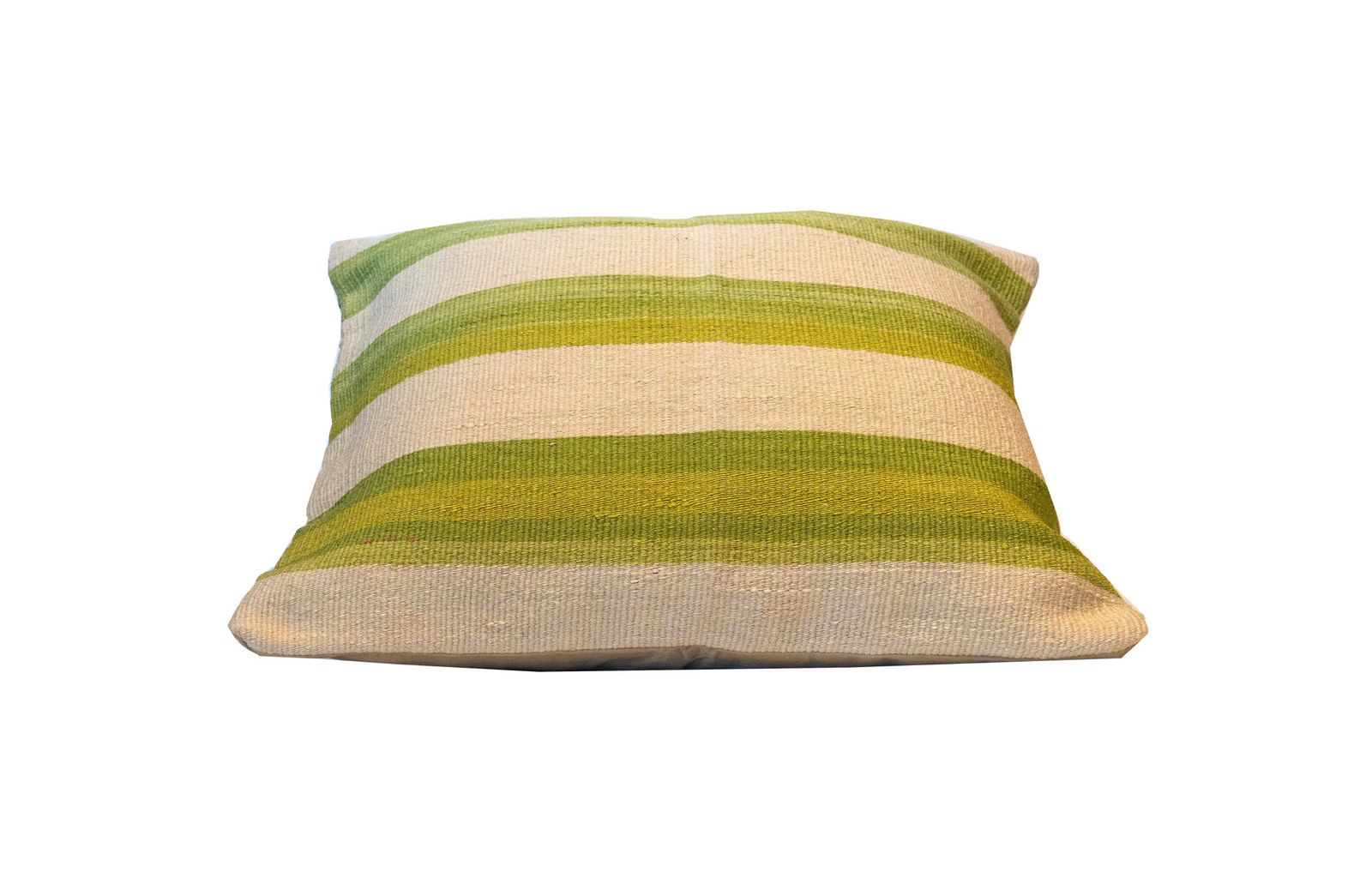 Traditional Kilim Green Cream Cushion Cover Handmade Scatter Pillow photo for sale