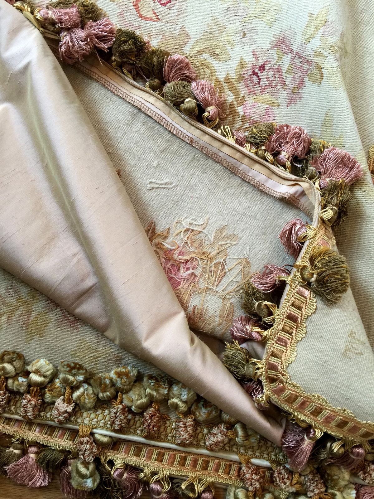 French Aubusson Style Cushion Cover, Handwoven Oriental Wool Scatter Cushion photo buy