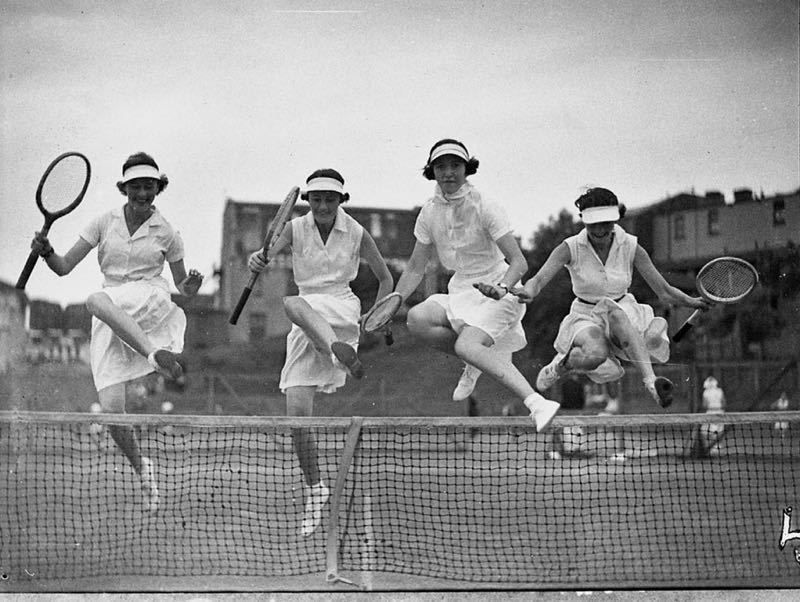 'Tennis Jump' 1937 Archival Pigment Print Framed In White photo furniture