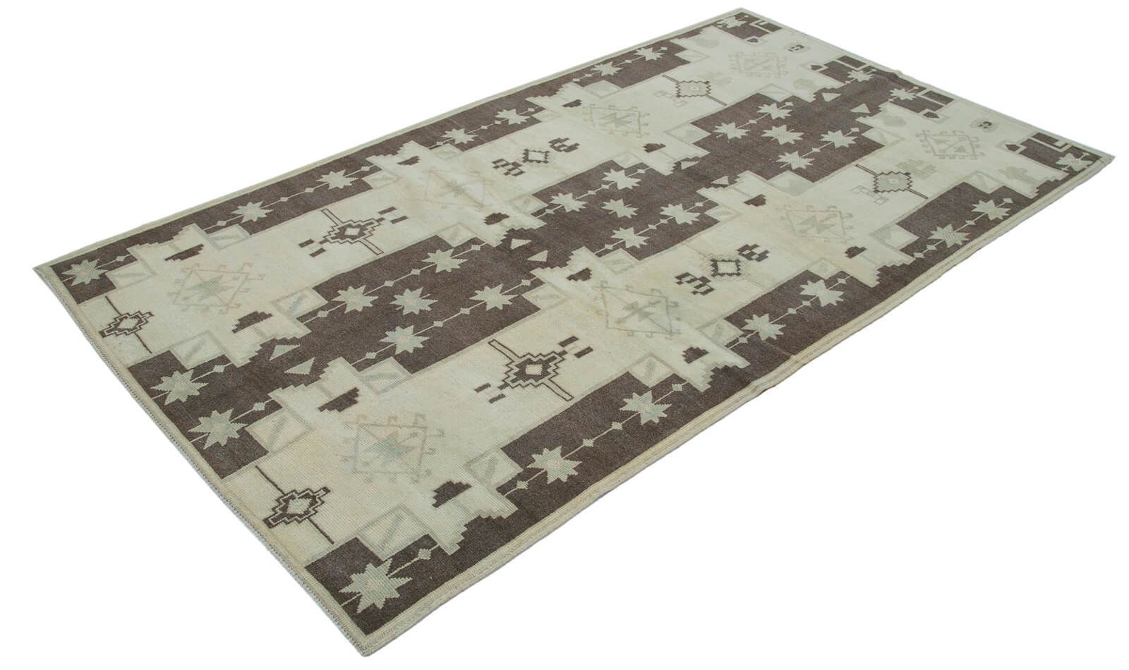 Handmade Beige Vintage Wool Anatolian Rug 227 X 127 Cm Sku 32195 photo for sale