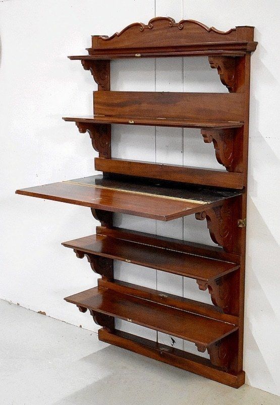 Wall Shelf Or Foot Secretary, Mahogany Late 19th Century photo for sale