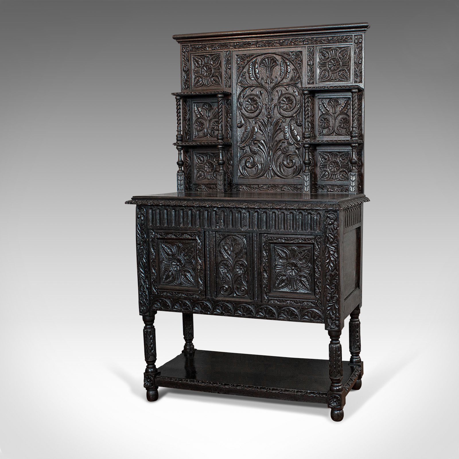 Antique Charles II Revival Dresser, English, Oak, Sideboard, Victorian C.1880 photo vinterior