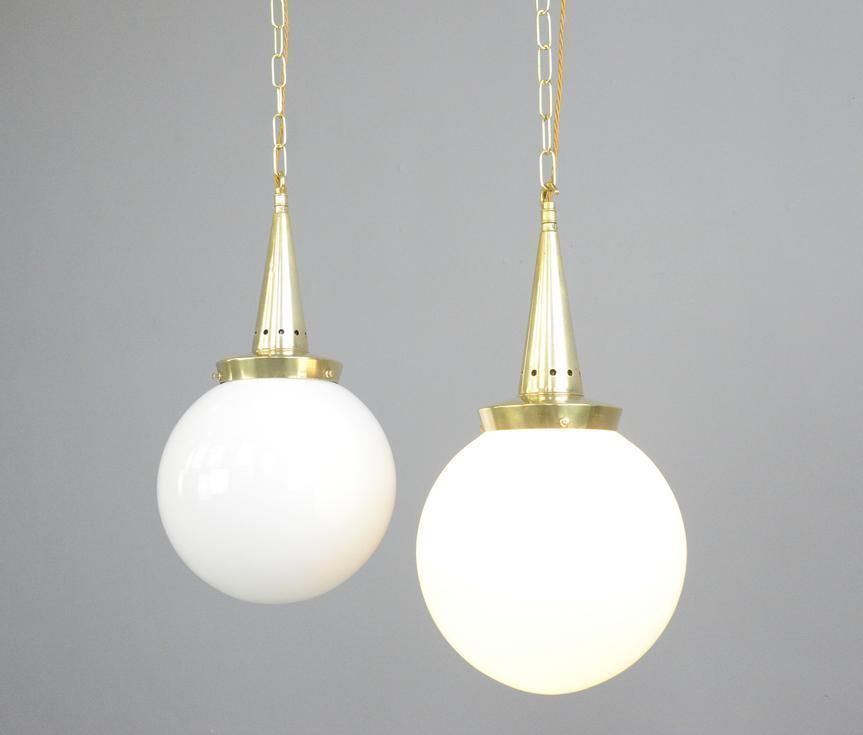 Opaline Pendant Lights By Marianne Brandt For Schwintzer & Gräff