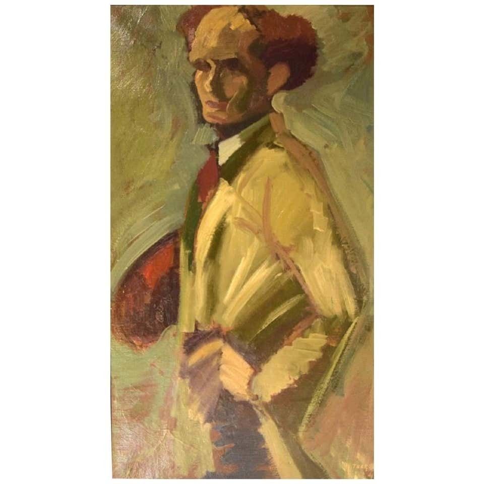 Kurt Thorsén, Sweden, Oil On Canvas, Self Portrait Of The Artist, Dated 1943