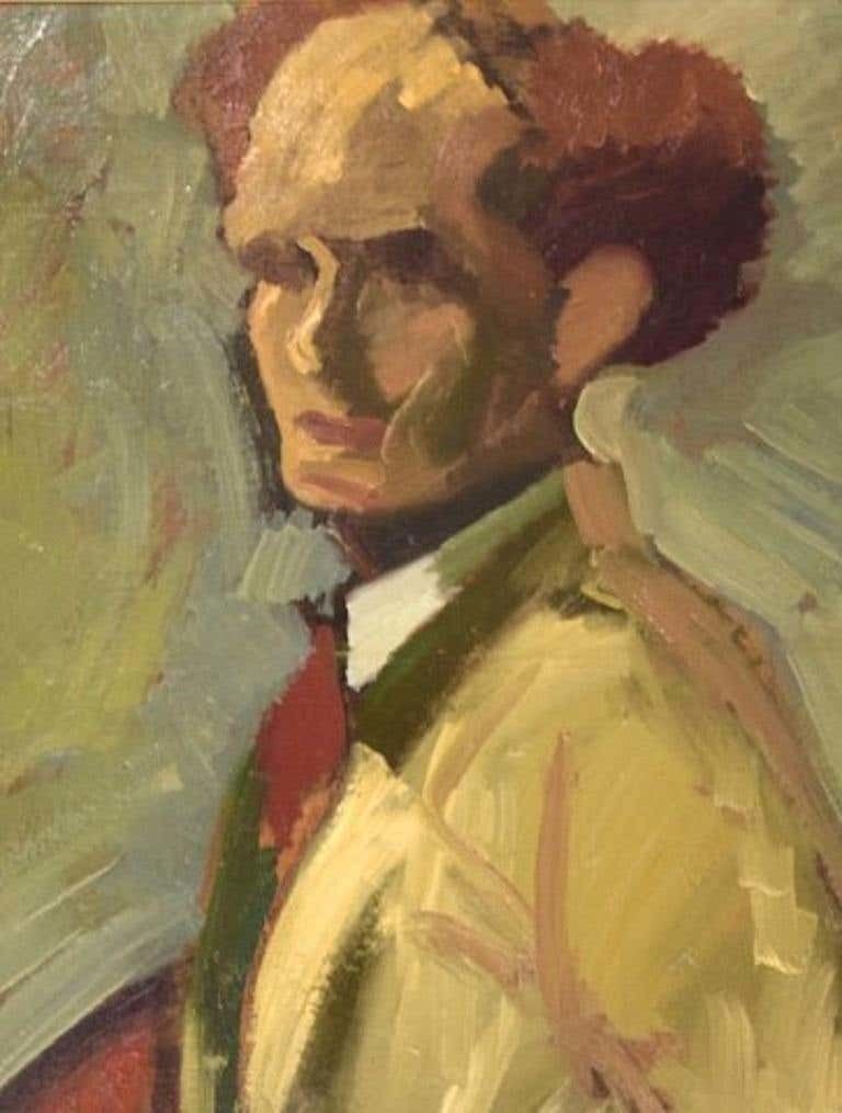 Kurt Thorsén, Sweden, Oil On Canvas, Self Portrait Of The Artist, Dated 1943 photo for sale