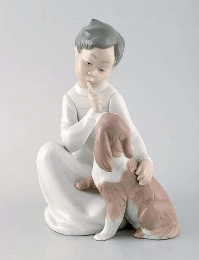 Lladro And Nao, Spain, Four Porcelain Figurines Of Children, 1980s 1990s photo vinterior