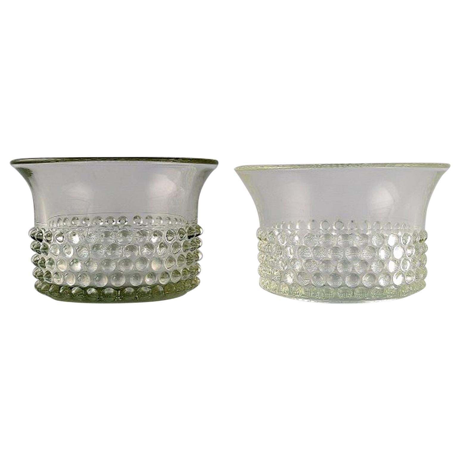 Saara Hopea For Nuutajärvi, Two Bowls In Art Glass, Budded Design, 1960s 1970s photo furniture