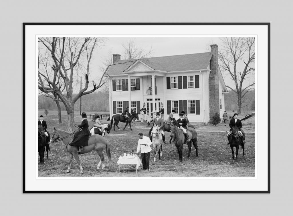 Slim Aarons 'Missouri Hunt' Circa 1955 Oversize Silver Gelatin Print Framed In Black