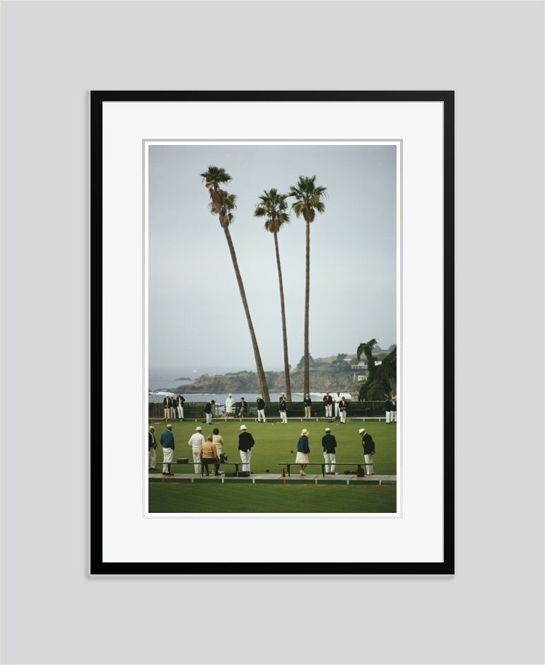 Slim Aarons 'Laguna Bowls' Circa 1970 Oversize C Type Print Framed In Black