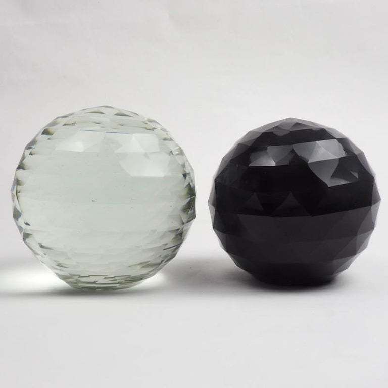 Pair Of 19th Century Victorian Faceted Cut Glass Paperweights photo buy