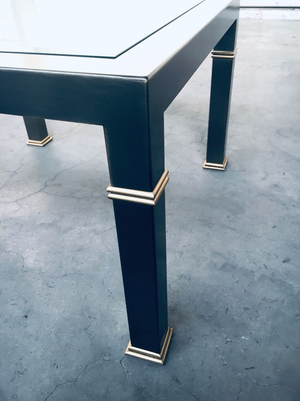 photo vinterior Post Modern Design Brushed Metal Coffee Table By Belgo Chrom 1980s
