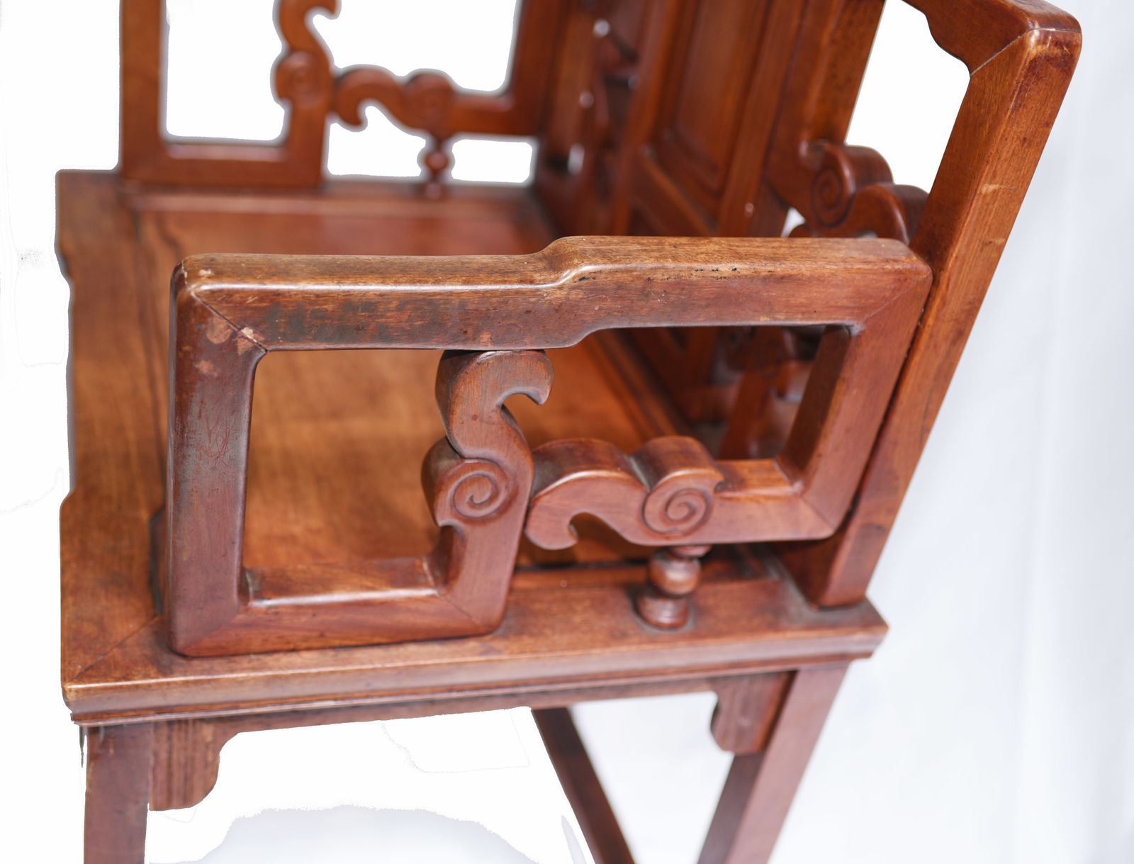 Pair Antique Chinese Arm Chairs   Hardwood Seats Interiors photo 1438.0