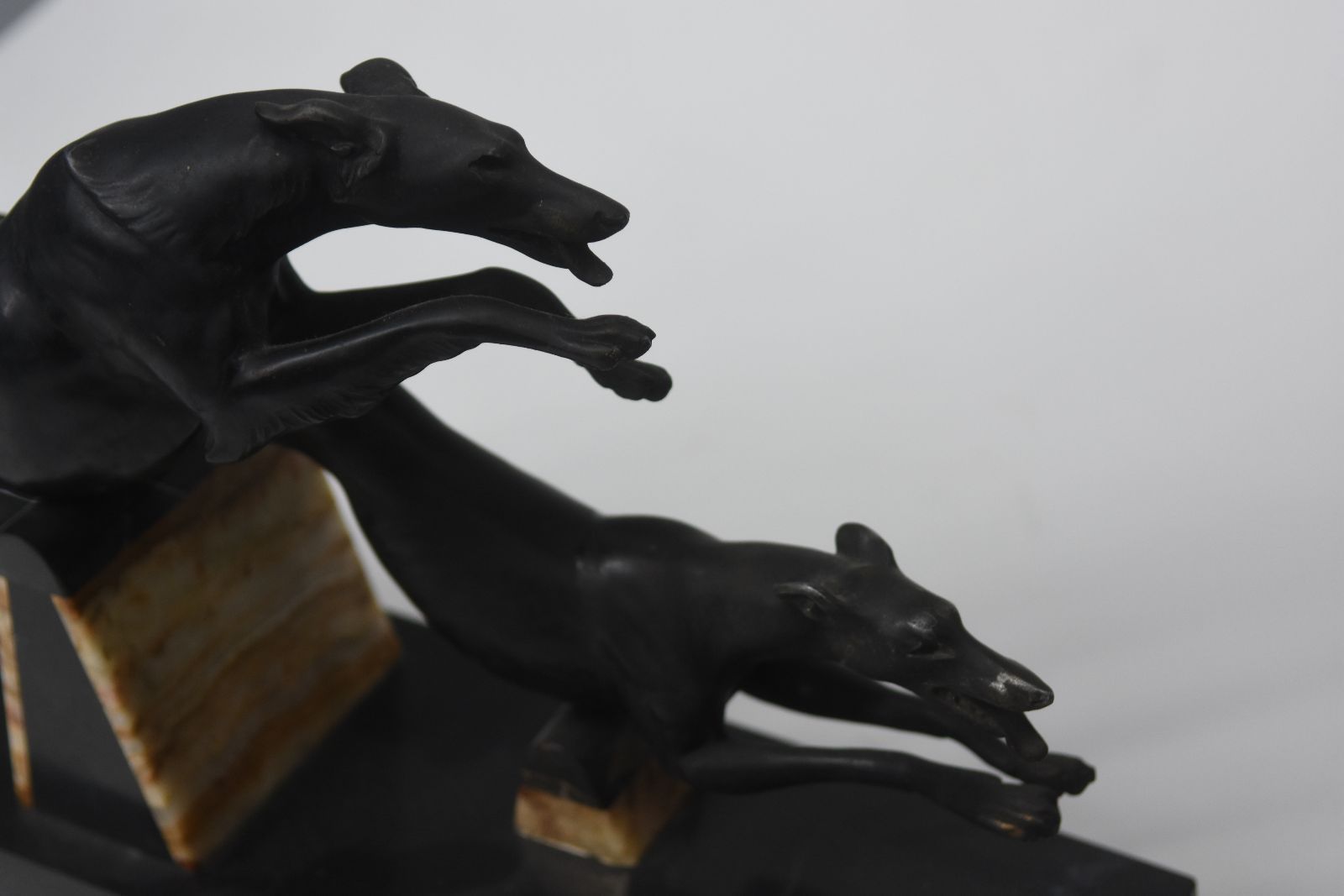 Art 1930 Sculpture Of Irénée Rochard With Greyhound Racing Dogs photo