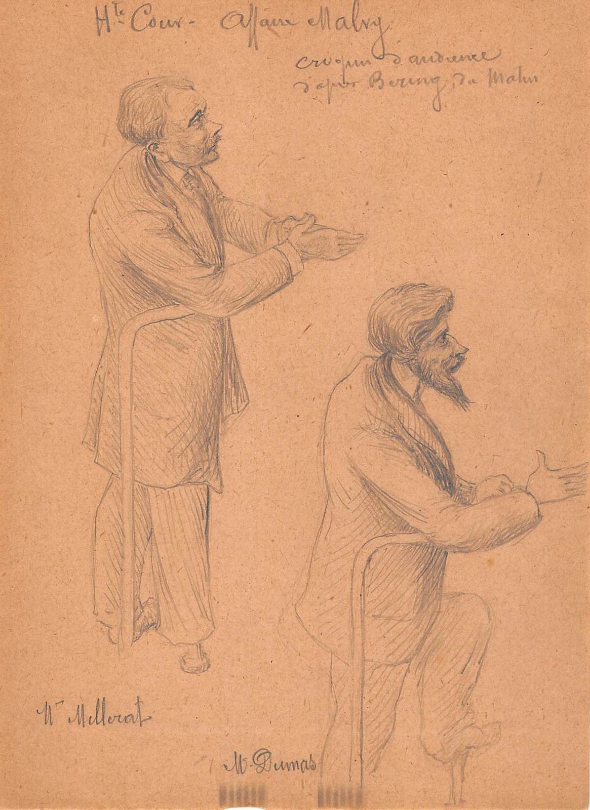 Series Of 13 Courtroom Drawings II Ird Republic The Malvy Case photo 470.0