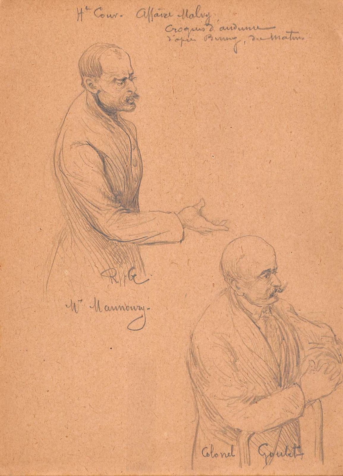 photo vinterior Series Of 13 Courtroom Drawings II Ird Republic The Malvy Case