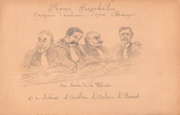 Series Of 12 Courtroom Drawings II Ird Republic The Humbert Case photo furniture