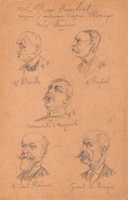 Series Of 12 Courtroom Drawings II Ird Republic The Humbert Case photo Art