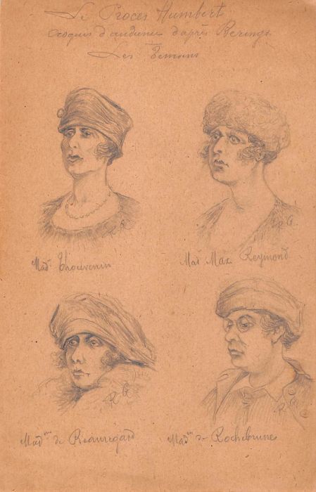 Series Of 12 Courtroom Drawings II Ird Republic The Humbert Case photo 470.0