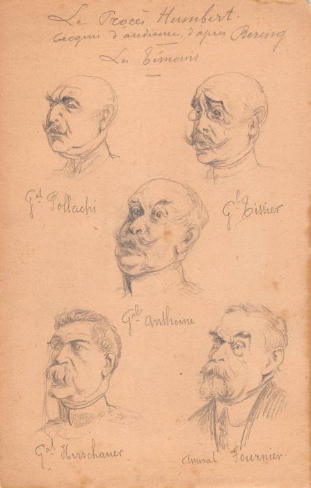 Series Of 12 Courtroom Drawings II Ird Republic The Humbert Case photo vinterior