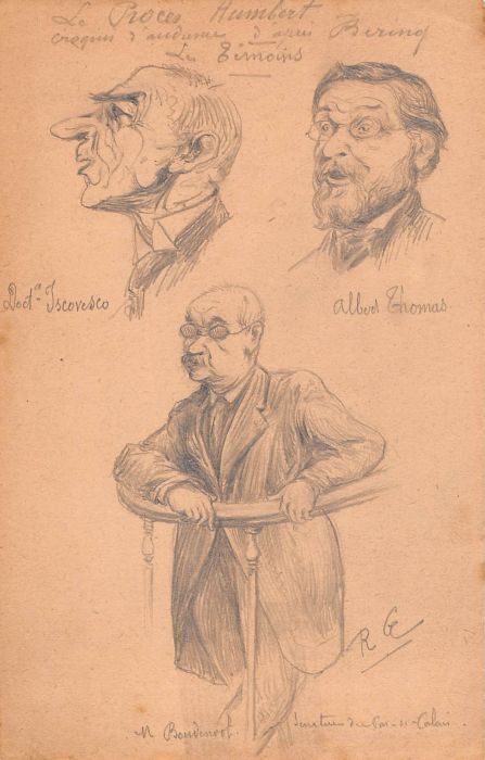 470.0 Series Of 12 Courtroom Drawings II Ird Republic The Humbert Case photo