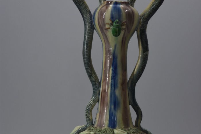 Ceramic Vase With Snake In The Spirit Of Bernard Palissy photo 892.0