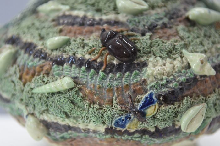 Ceramic Vase With Snake In The Spirit Of Bernard Palissy photo vinterior