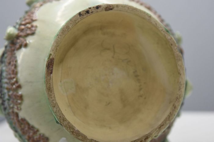 Home Decor Ceramic Vase With Snake In The Spirit Of Bernard Palissy photo