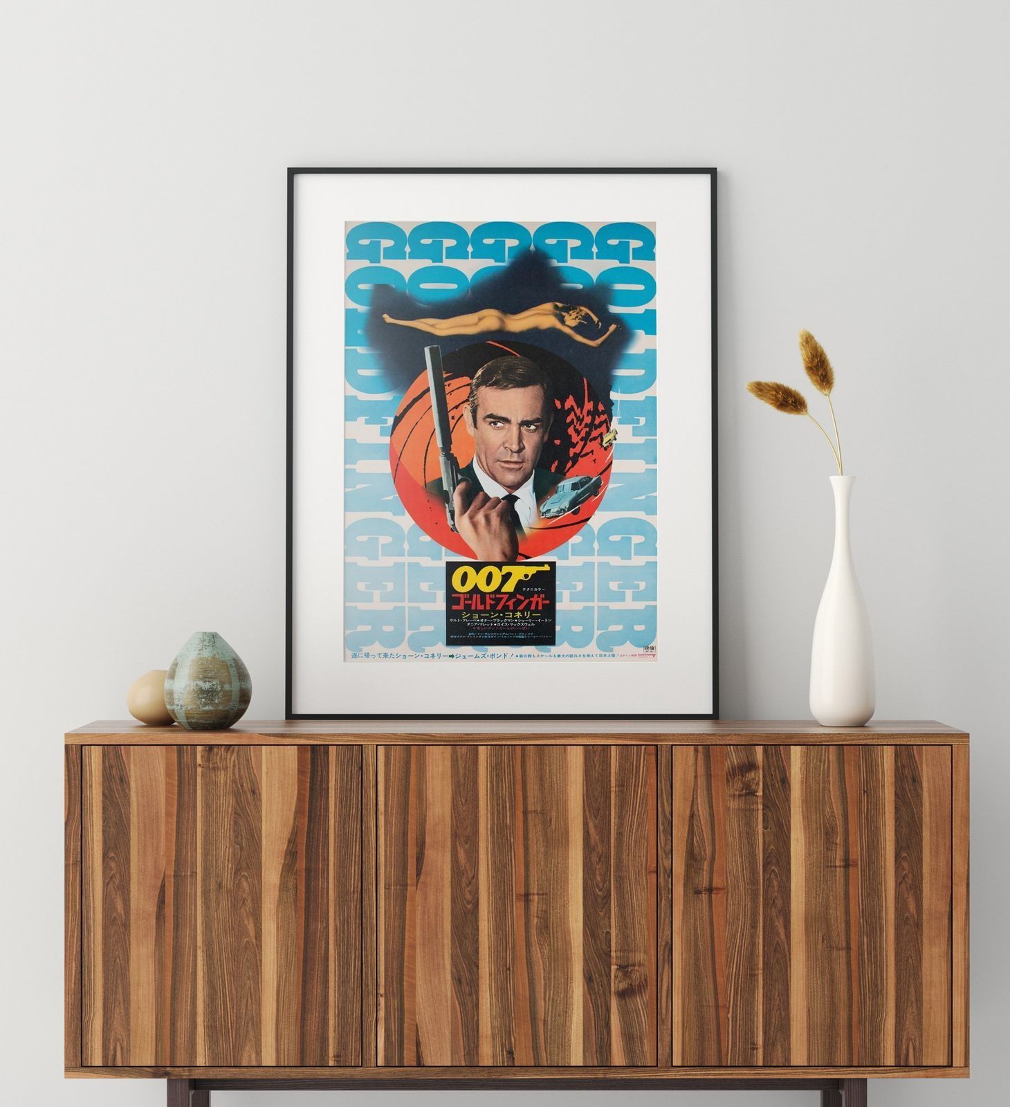 Goldfinger R1971 Japanese B2 Film Movie Poster photo furniture