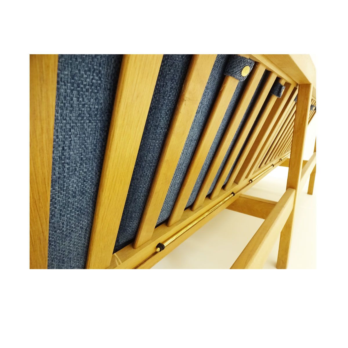 photo for sale Danish Mid Century Børge Mogensen 4 Seater Oak Bench Sofa And Two Armchairs.